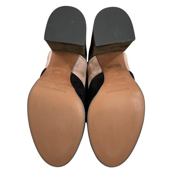 L'Autre Chose Olive, Black Italian Suede Leather Stack Heel Ankle Boot Bootie 36 - Picture 7 of 10